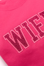 Load image into Gallery viewer, Embroidered Wifey Glitter Sweatshirt in Four Colors
