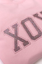 Load image into Gallery viewer, Embroidered XOXO Glitter Sweatshirt in Four Colors
