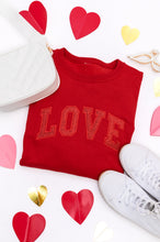 Load image into Gallery viewer, Embroidered Love Glitter Sweatshirt in Four Colors
