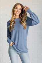 Load image into Gallery viewer, When the Sun Goes Down Mineral Wash Ribbed Knit Top in Vintage Denim
