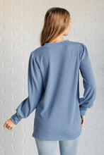 Load image into Gallery viewer, When the Sun Goes Down Mineral Wash Ribbed Knit Top in Vintage Denim
