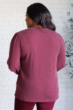 Load image into Gallery viewer, When the Sun Goes Down Mineral Wash Ribbed Knit Top in Wine
