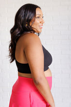 Load image into Gallery viewer, Working Out My Ego Cross Back Sports Bra in Black
