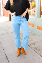 Load image into Gallery viewer, All You Need Ocean Blue High Waist Fray Bootcut Jeans
