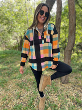 Load image into Gallery viewer, PREORDER: Rainbow Plaid Button Hoodie
