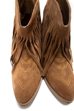 Load image into Gallery viewer, Amos Fringe Ankle Bootie in Tan Suede
