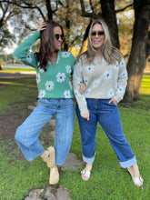 Load image into Gallery viewer, PREORDER: Flower Powered Half Zip Sweater in Four Colors
