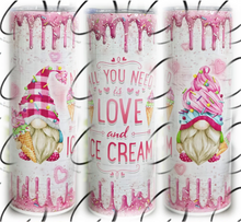 Load image into Gallery viewer, PREORDER: Love &amp; Ice Cream Gnome Skinny Tumbler
