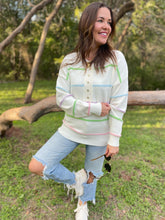 Load image into Gallery viewer, PREORDER: Just Too Good Rainbow Striped Sweater in Two Colors

