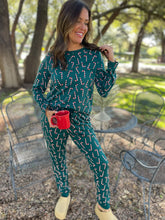 Load image into Gallery viewer, PREORDER: Candy Cane Pajama Pants Set

