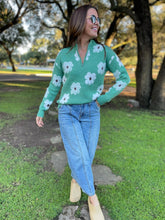 Load image into Gallery viewer, PREORDER: Flower Powered Half Zip Sweater in Four Colors
