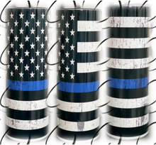 Load image into Gallery viewer, PREORDER: Thin Blue Line Skinny Tumbler
