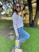 Load image into Gallery viewer, PREORDER: Flower Powered Half Zip Sweater in Four Colors
