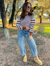 Load image into Gallery viewer, PREORDER: Aspen Striped Sleeve Sweater in Four Colors
