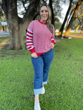 Load image into Gallery viewer, PREORDER: Aspen Striped Sleeve Sweater in Four Colors
