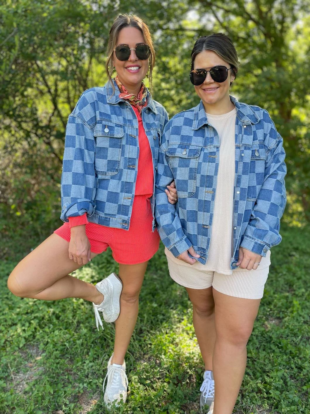 PREORDER: Checkered Denim Jacket