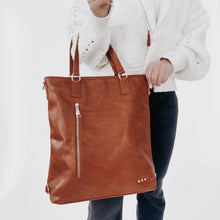 Load image into Gallery viewer, PREORDER: Upper East Side Vegan Leather Backpack &amp; Crossbody Tote Bag in Three Colors
