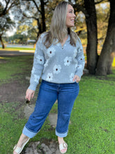 Load image into Gallery viewer, PREORDER: Flower Powered Half Zip Sweater in Four Colors
