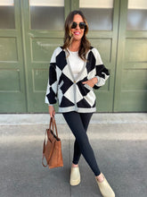 Load image into Gallery viewer, PREORDER: Contrast Trim Cardigan in Black Checkers
