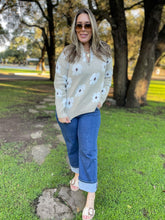 Load image into Gallery viewer, PREORDER: Flower Powered Half Zip Sweater in Four Colors

