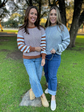 Load image into Gallery viewer, PREORDER: Aspen Striped Sleeve Sweater in Four Colors
