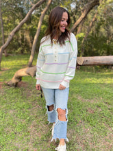 Load image into Gallery viewer, PREORDER: Just Too Good Rainbow Striped Sweater in Two Colors
