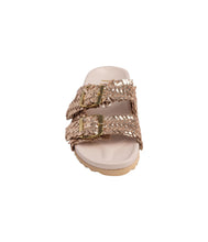 Load image into Gallery viewer, Intertwine Dual Woven Strap Slide in Champagne
