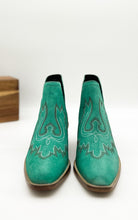 Load image into Gallery viewer, Kickin' Booties in Turquoise Suede

