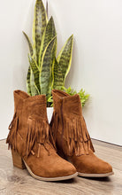 Load image into Gallery viewer, Sandra Fringe Booties in Tan
