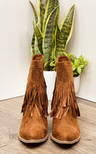 Load image into Gallery viewer, Sandra Fringe Booties in Tan
