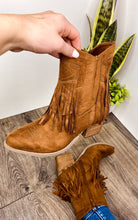 Load image into Gallery viewer, Sandra Fringe Booties in Tan
