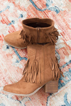 Load image into Gallery viewer, Sandra Fringe Booties in Tan
