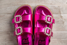 Load image into Gallery viewer, Stellar Rhinestone Buckle Slides in Fuschia
