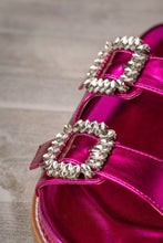 Load image into Gallery viewer, Stellar Rhinestone Buckle Slides in Fuschia
