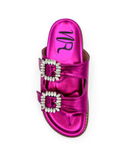 Load image into Gallery viewer, Stellar Rhinestone Buckle Slides in Fuschia
