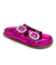 Load image into Gallery viewer, Stellar Rhinestone Buckle Slides in Fuschia
