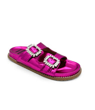 Load image into Gallery viewer, Stellar Rhinestone Buckle Slides in Fuschia
