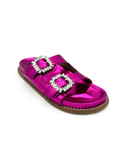 Load image into Gallery viewer, Stellar Rhinestone Buckle Slides in Fuschia
