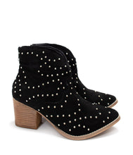 Load image into Gallery viewer, Twilight Studded Heeled Ankle Boot in Black
