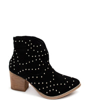 Load image into Gallery viewer, Twilight Studded Heeled Ankle Boot in Black
