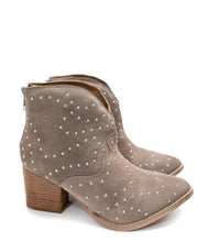 Load image into Gallery viewer, Twilight Studded Heeled Ankle Boot in Taupe
