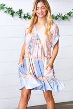 Load image into Gallery viewer, Denim Paisley Patchwork Woven Dress
