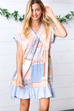 Load image into Gallery viewer, Denim Paisley Patchwork Woven Dress
