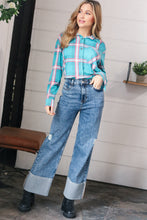 Load image into Gallery viewer, Cotton High Rise Cuffed Wide Leg Denim Jeans
