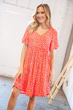 Load image into Gallery viewer, Coral Ditzy Floral V Neck Flutter Sleeve Midi Dress
