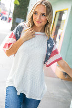 Load image into Gallery viewer, Patriotic Star &amp; Stripe Pullover Outseam Top
