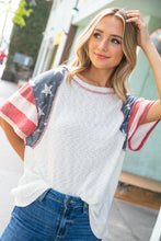 Load image into Gallery viewer, Patriotic Star &amp; Stripe Pullover Outseam Top
