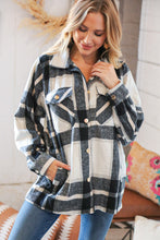 Load image into Gallery viewer, Black Yarn Dyed Plaid Oversized Pocketed Shacket
