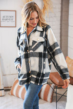 Load image into Gallery viewer, Black Yarn Dyed Plaid Oversized Pocketed Shacket
