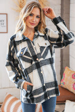 Load image into Gallery viewer, Black Yarn Dyed Plaid Oversized Pocketed Shacket
